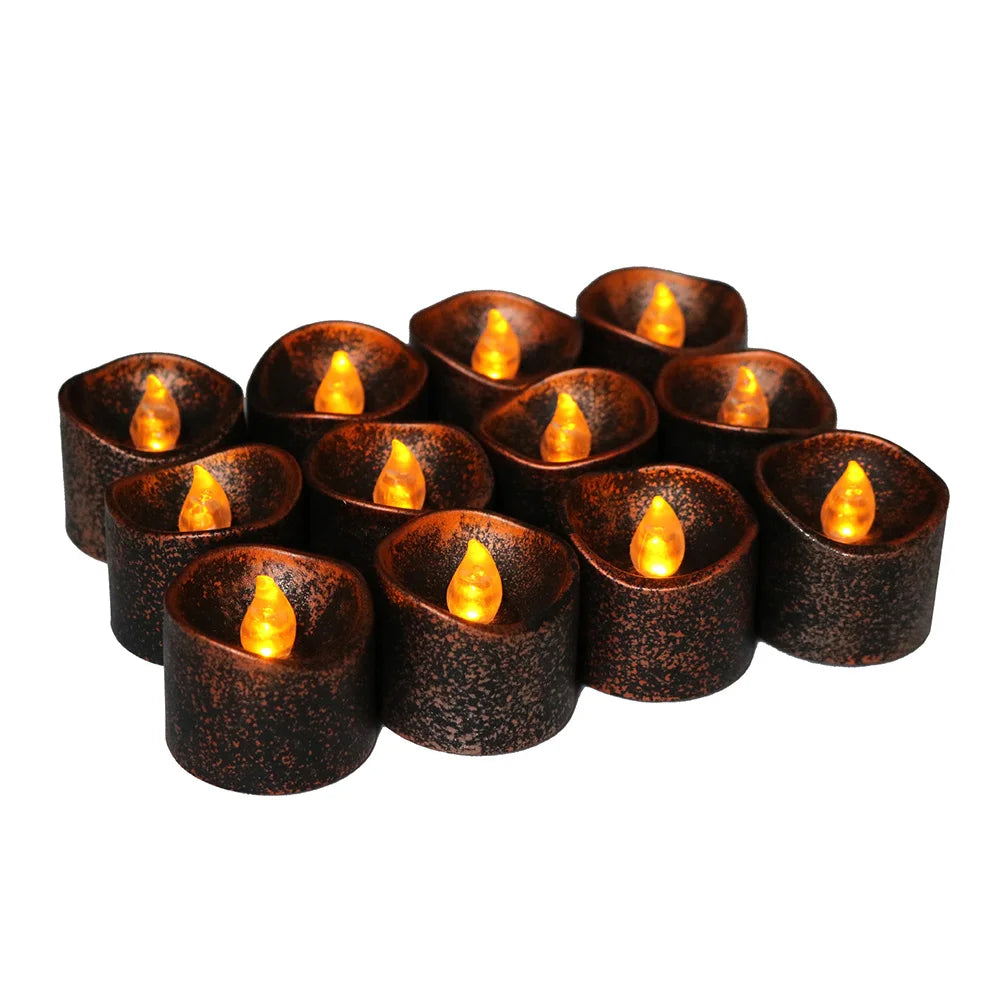 Elegant LED Flameless Tea Candles - 4Pcs Glitter Flickering Lamps for Home & Events 5