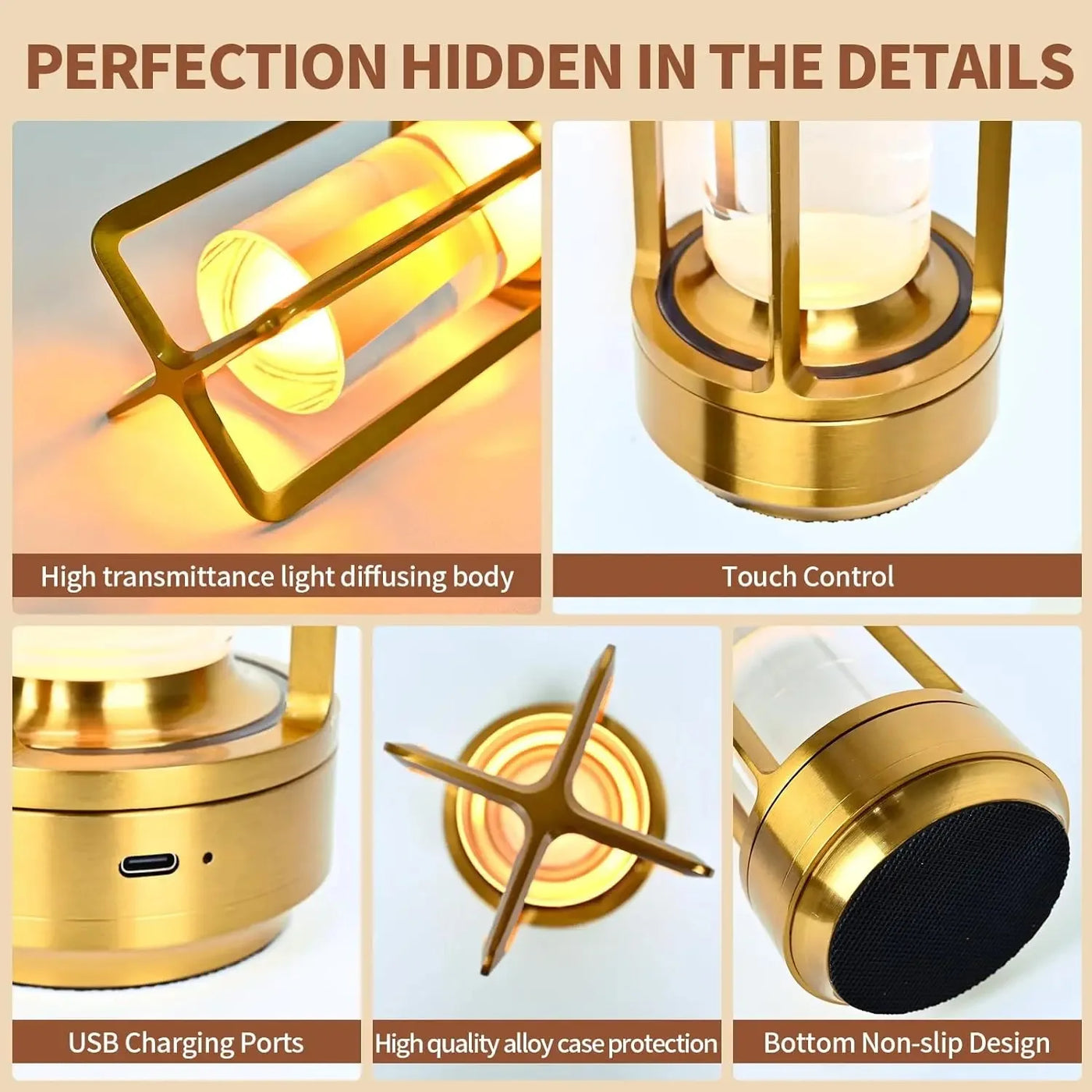 Elegant LED Touch Sensor Rechargeable Table Lamp for Home & Hospitality 3