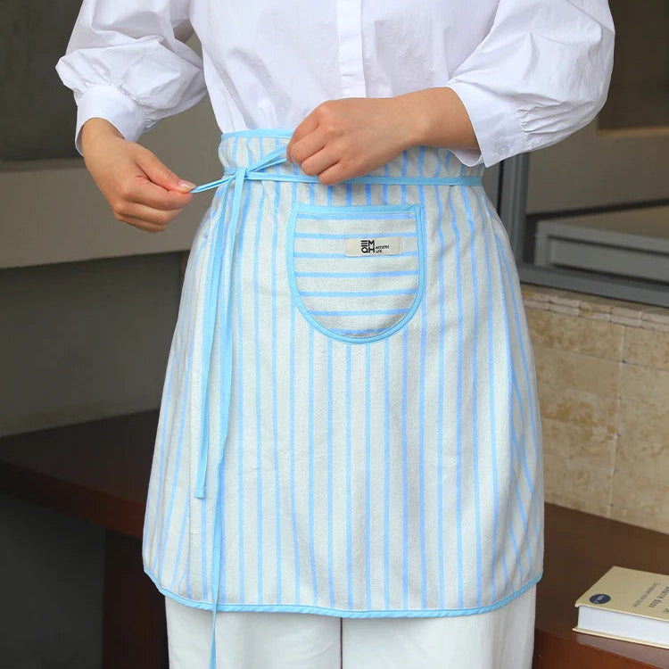 Elegant Stripe Kitchen Apron for Women - Fast Absorption & Adjustable Fit 2