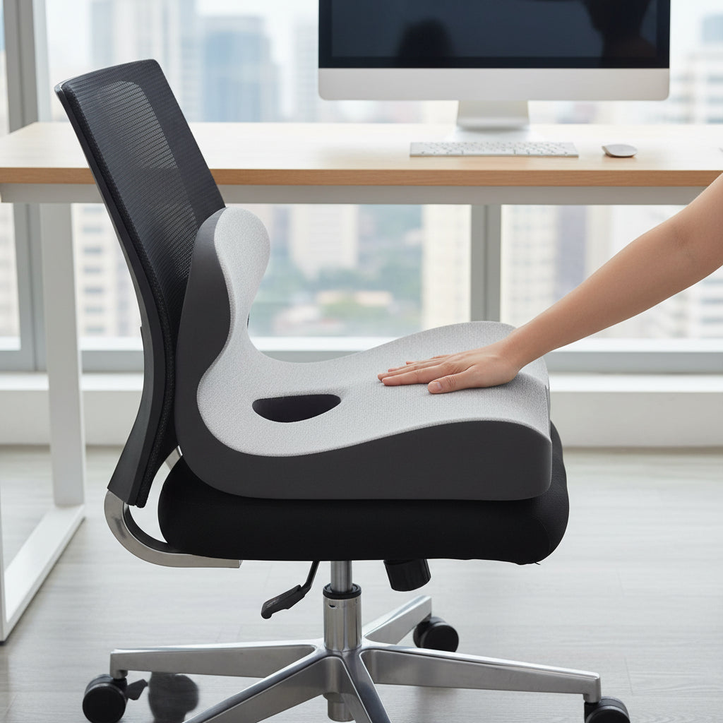 ERGOCURVE – L-förmiges orthopädisches Sitzkissen aus Memory-Schaum zur Druckentlastung