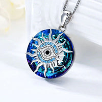Evil Eye Necklace - Spiritual Protection Amulet with Adjustable Silver Chain 0