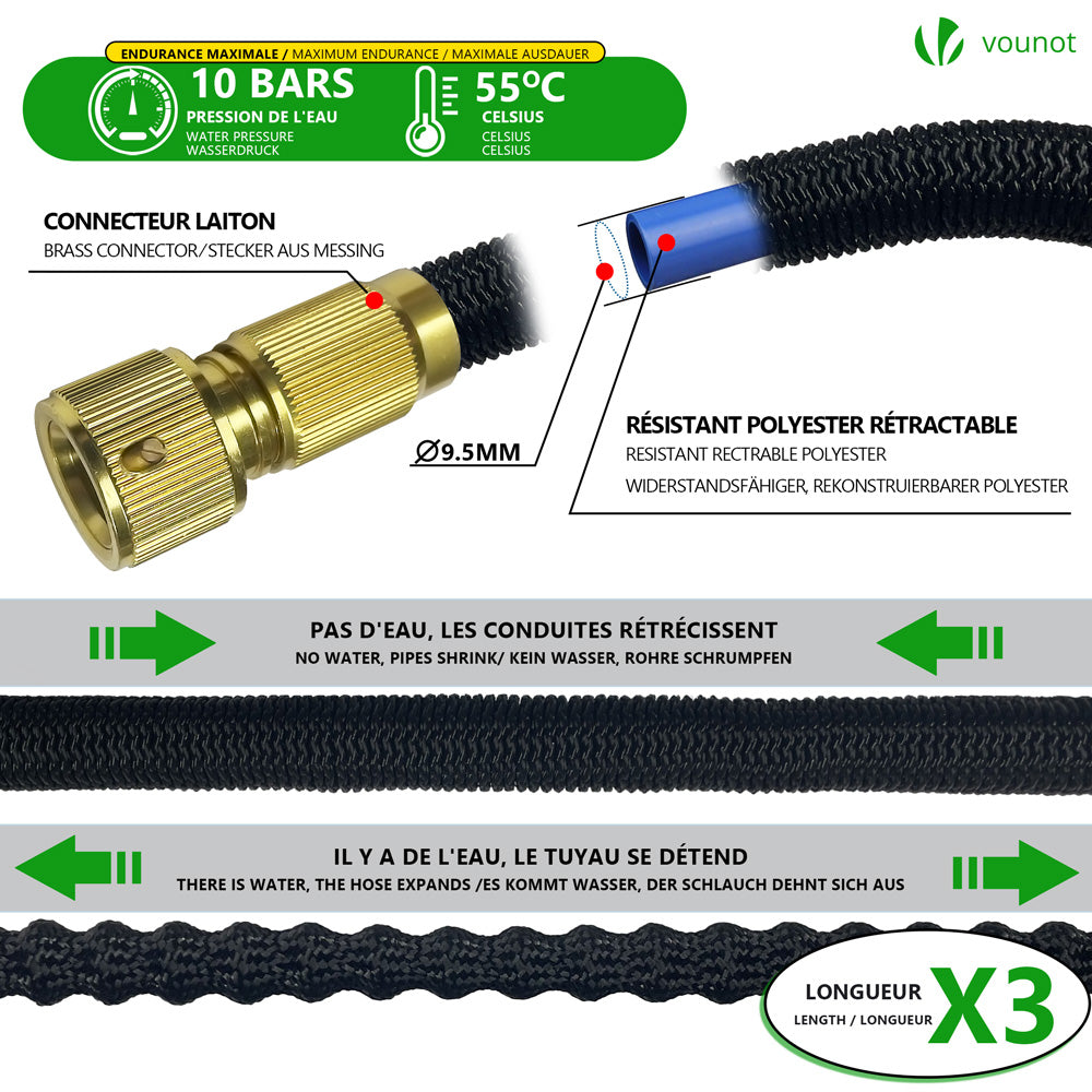 Expandable Garden Hose 15m with 10 Spray Modes, Brass Connectors & Durable Design 1