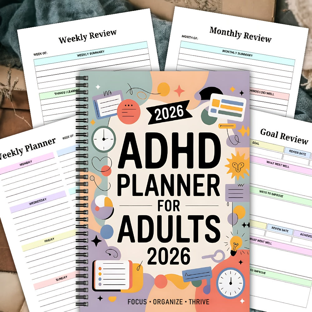 FOCUSVAULT - 2026 ADHD Adult Planner for Structured Daily & Weekly Productivity 1