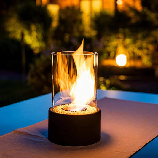 FlameAura - Bioethanol Table Fireplace with Smoke-Free Flame & Modern Design 0