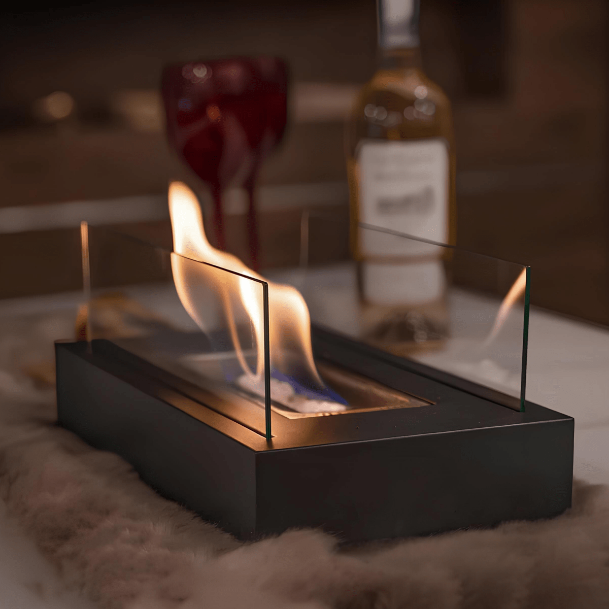 FlameGlow - Bioethanol Tabletop Fireplace, Portable Table Top Fire Bowl for Indoor & Outdoor Use 0