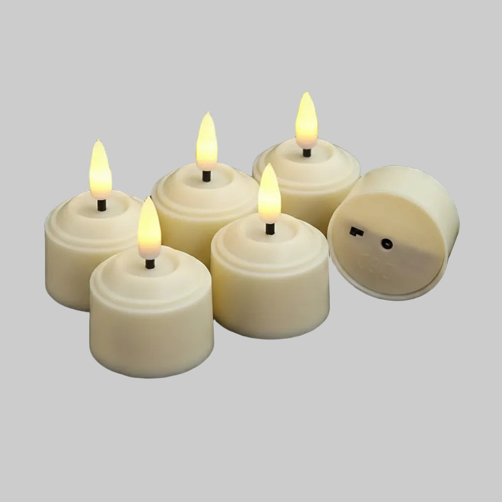 LUMIVEX – 3D Wick Flameless LED Tea Light Candles with Remote and Timer Control