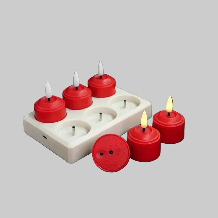 Flameless 3D Wick LED Tea Light Candles with Remote Control & Timer 6