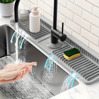 Flexible Silicone Sink Mat - Cut-to-Fit Sink Protector with Quick Drain for Kitchen and Bathroom 3
