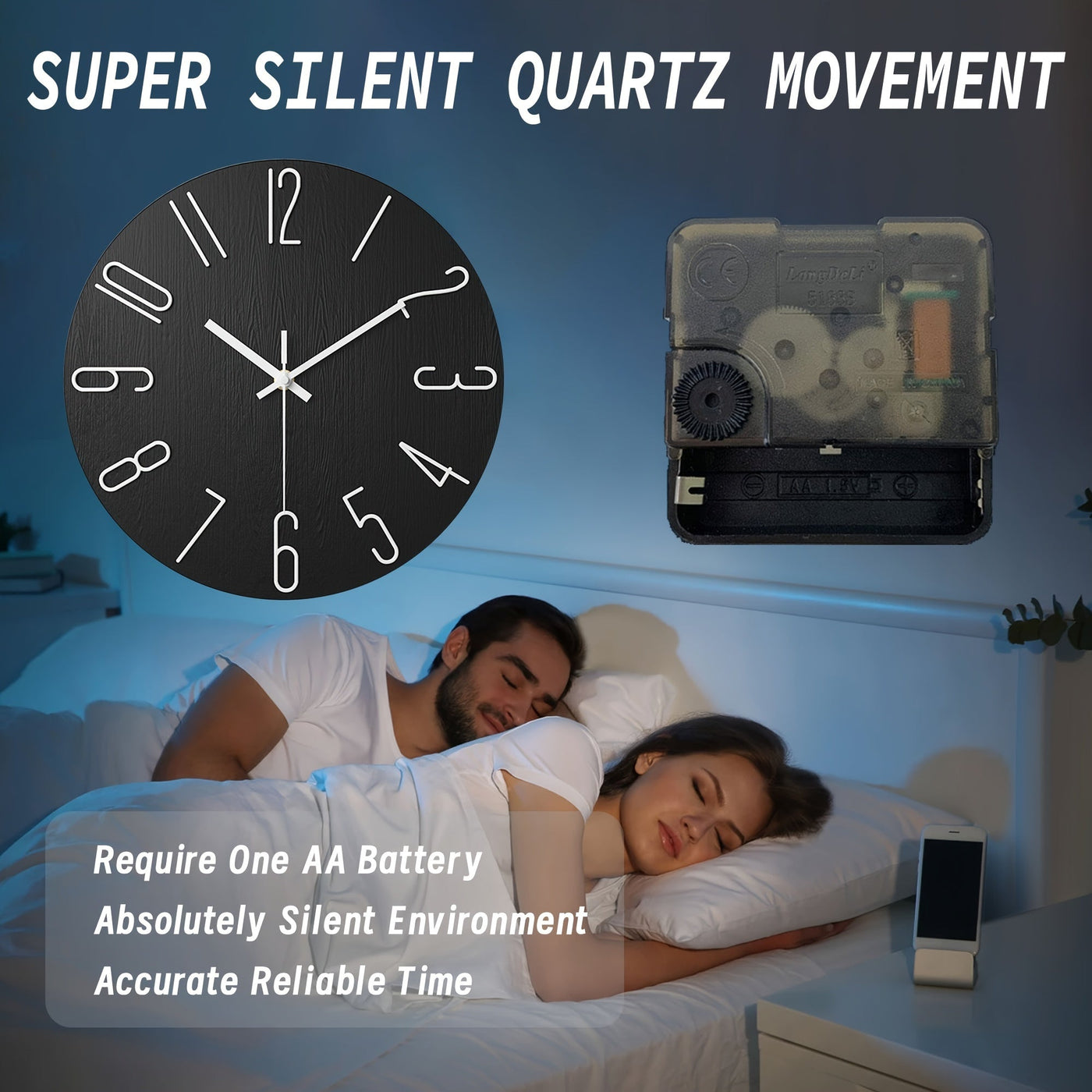 Frameless Modern Wall Clock with Silent Quartz Movement - Elegant Wall Clock Decor 4