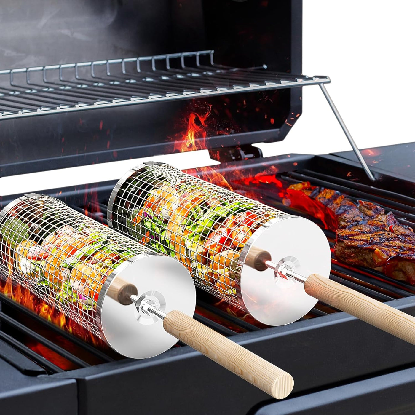 GRILLEXA - Stainless Steel Grill Basket for Perfect BBQ Cooking 0