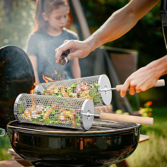 GRILLEXA - Stainless Steel Grill Basket for Perfect BBQ Cooking 1