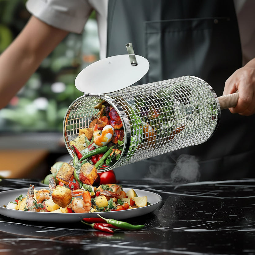 GRILLEXA - Stainless Steel Grill Basket for Perfect BBQ Cooking 2