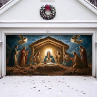 MANGERVEIL – Nativity Scene Garage Door Decor for Elegant Holiday Displays