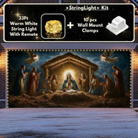 MANGERVEIL – Nativity Scene Garage Door Decor for Elegant Holiday Displays