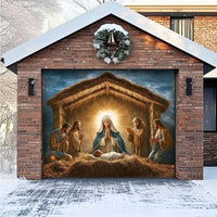 MANGERVEIL – Nativity Scene Garage Door Decor for Elegant Holiday Displays