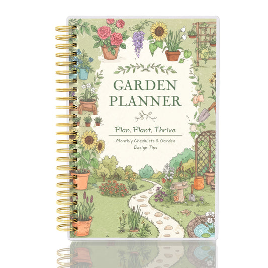 GardenLog A5 Spiral-Bound Garden Planner with Plant Care Tracker & Monthly Calendar 0