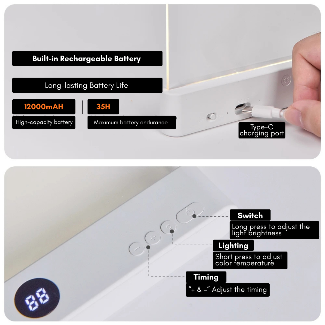 GlowEase - LED Reading Light with Flexible Arm & Dimmable Brightness 4