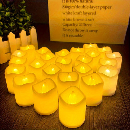 GlowFlicker - Flameless LED Tea Lights for Romantic Ambiance - 24/50/100 Pack 0