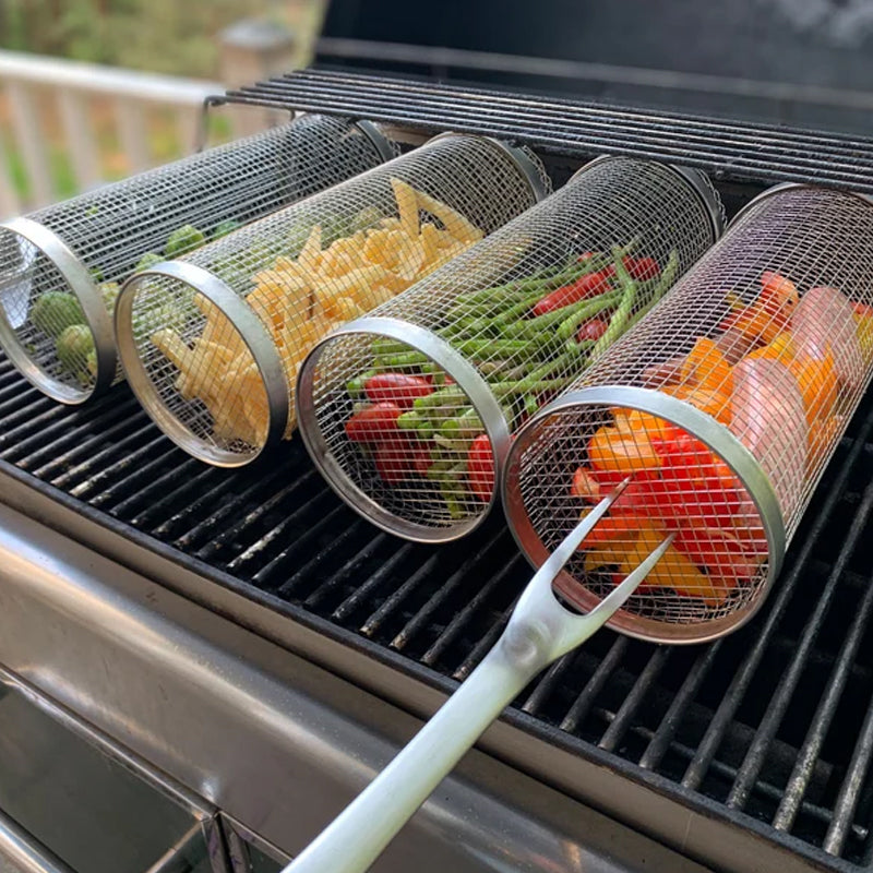 GrillMaster - Premium Stainless Steel 360° Rotating Grill Basket 0