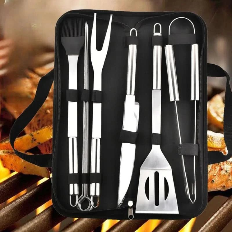 Grill Tool Set - Complete Stainless Steel BBQ Utensils for Outdoor Cooking 1