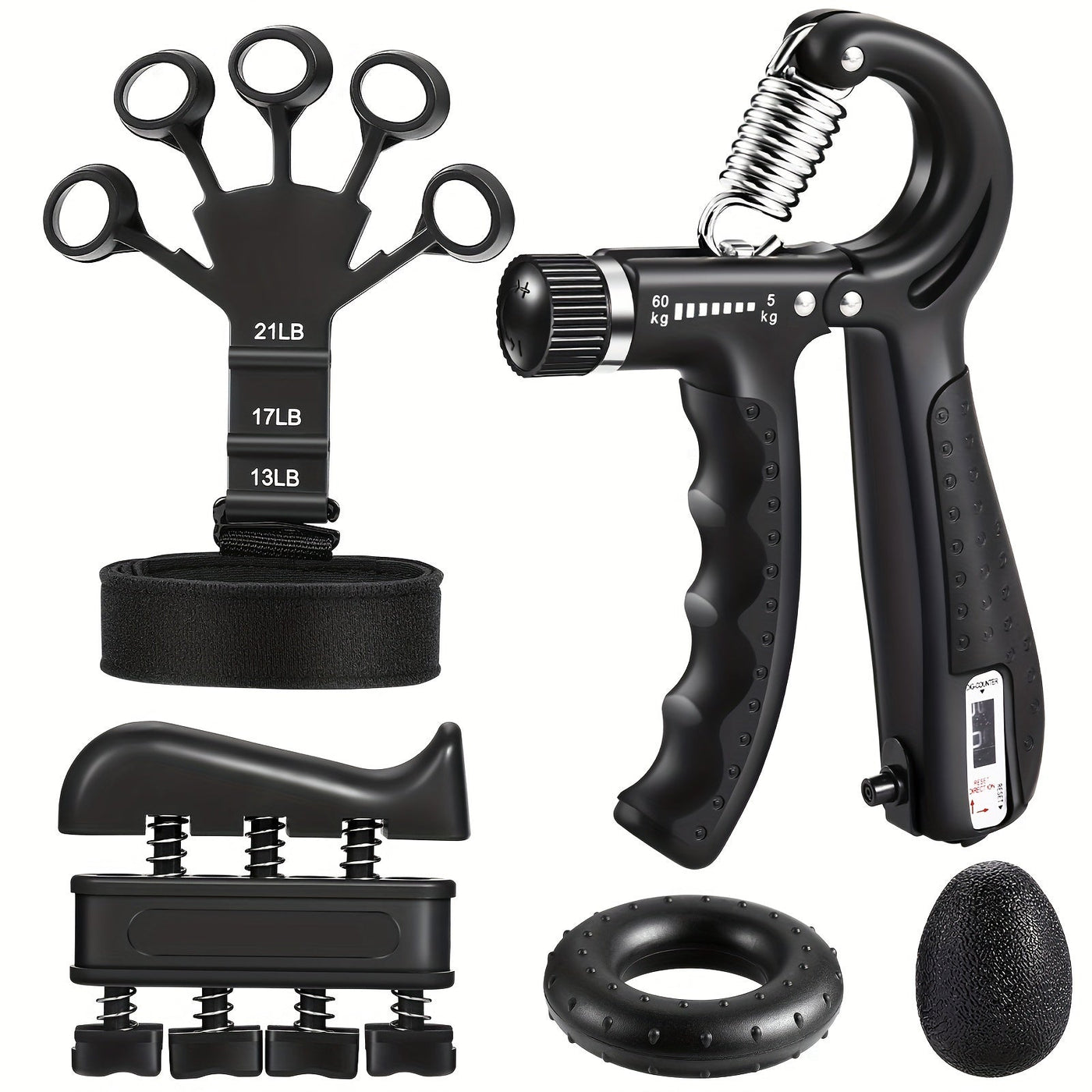 GripMaster - 5-Piece Hand & Forearm Strength Trainer Kit 0