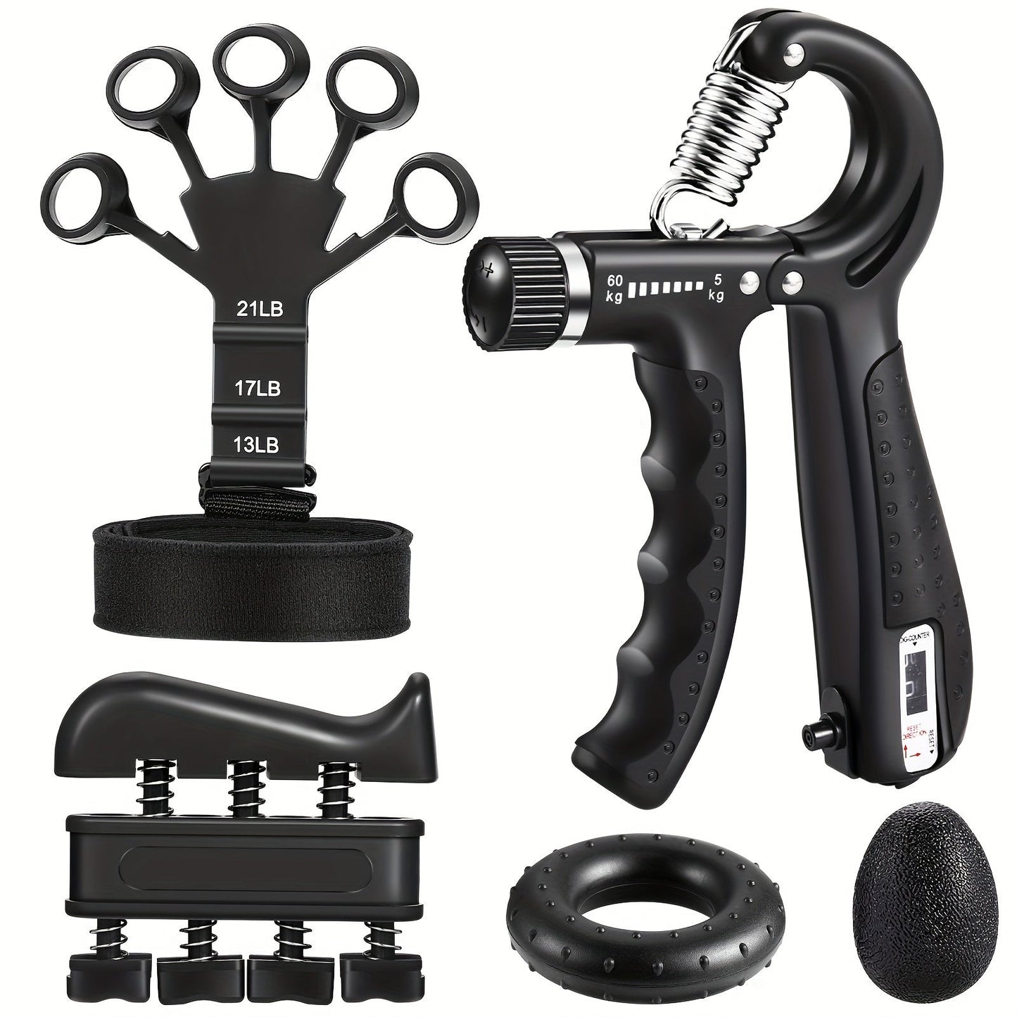 GripMaster - 5-Piece Hand & Forearm Strength Trainer Kit 0