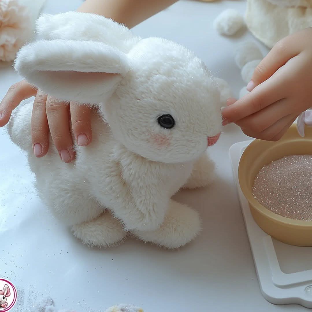 HOPBUDDY - Animated plush bunny toy with realistic hopping, ear movement, and soft cuddly design for kids and playtime fun 2