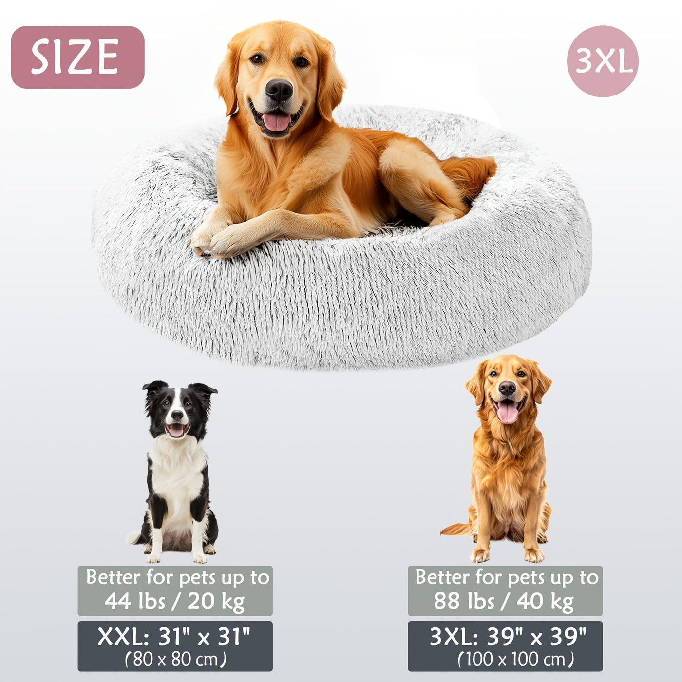 HUGAFUR - Ultra-Soft Faux Fur Dog Bed for Large Dogs & Cats, Anxiety Relief 0