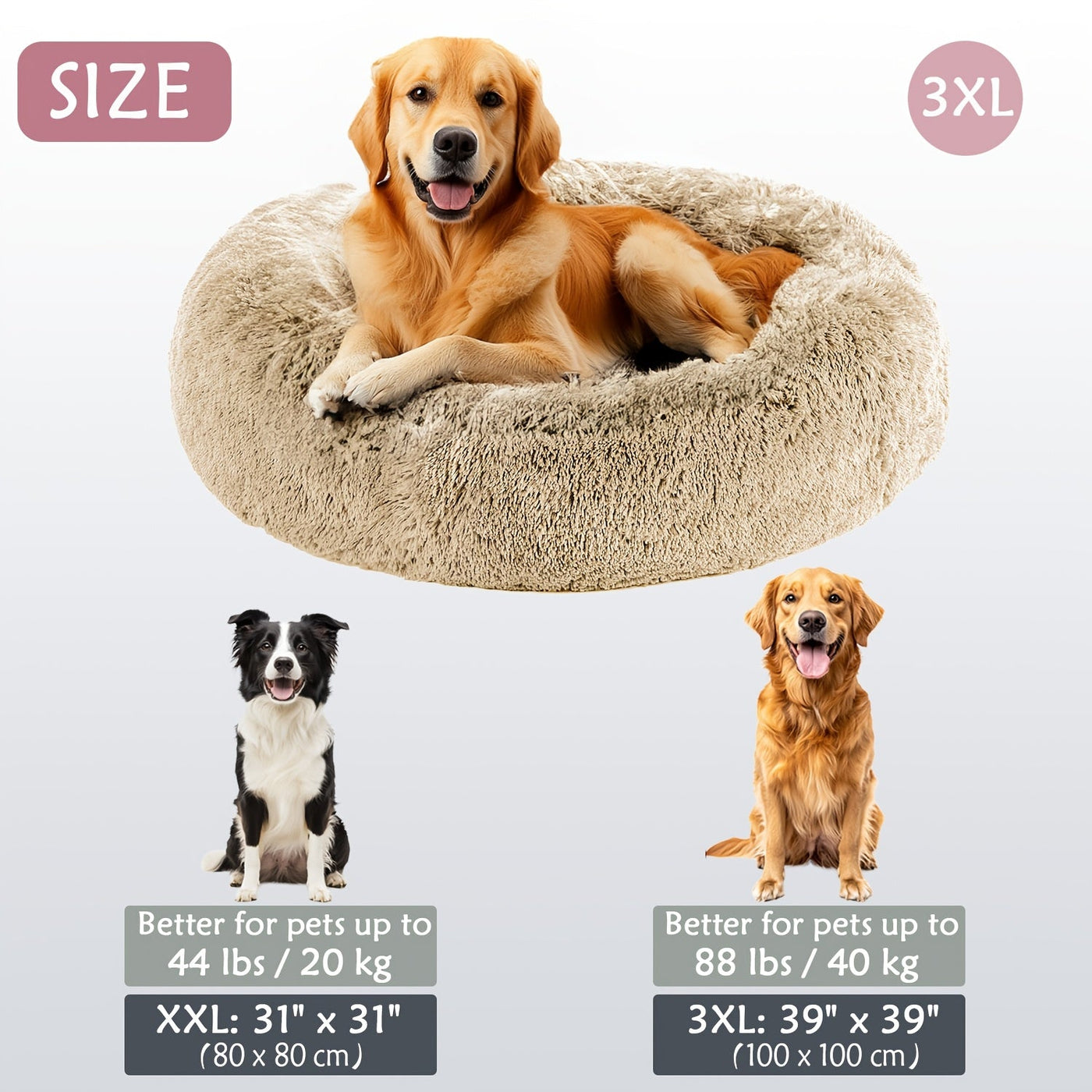 HUGAFUR - Ultra-Soft Faux Fur Dog Bed for Large Dogs & Cats, Anxiety Relief 9