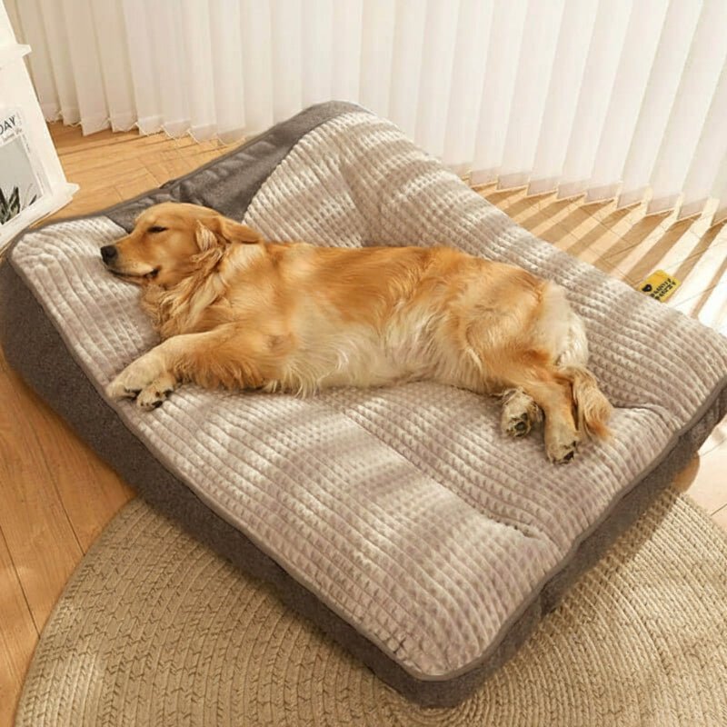 HUGBED - Large Orthopedic Dog Bed with Scratch-Resistant Design and Raised Headrest 2