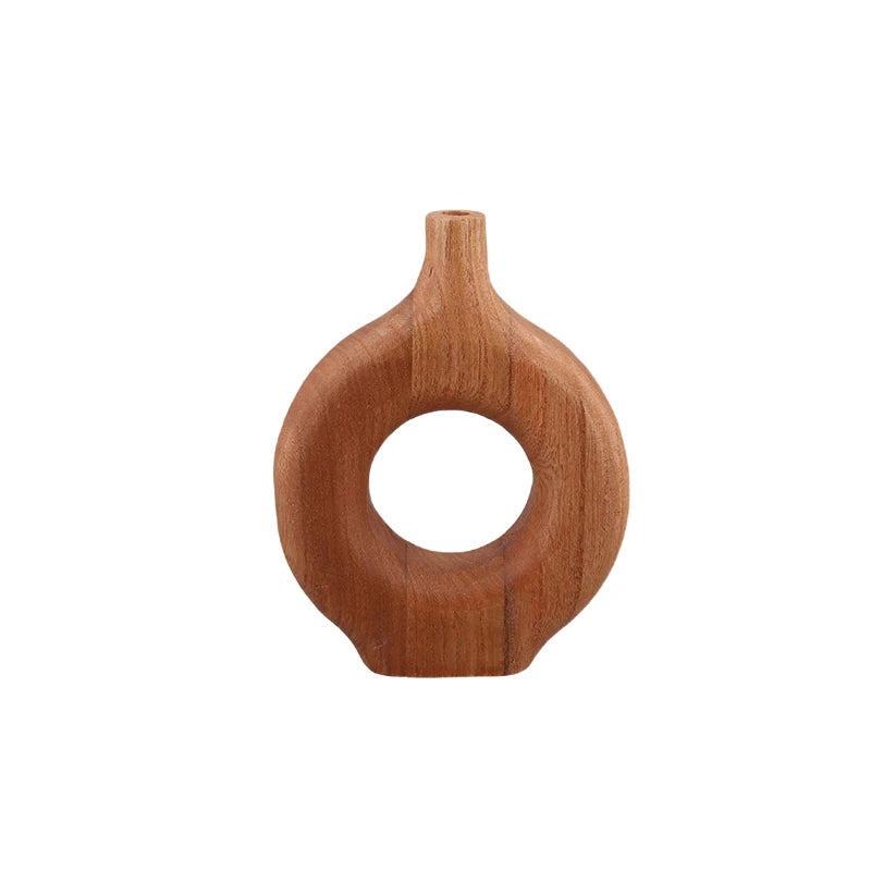 Handcrafted Nordic Style Wooden Flower Vase - Unique Decorative Bud Vases 6