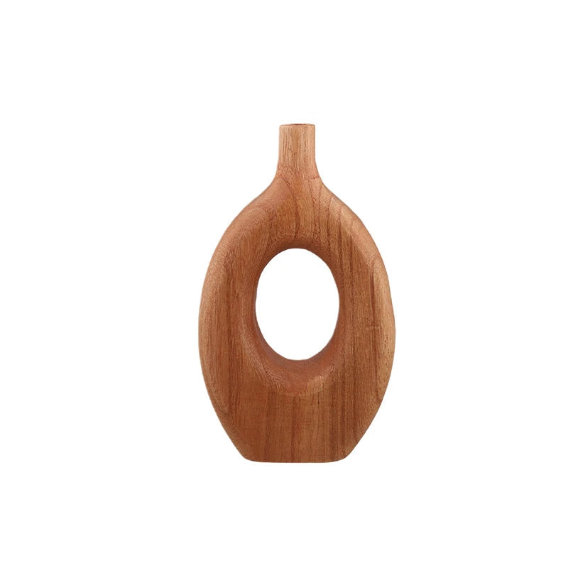 Handcrafted Nordic Style Wooden Flower Vase - Unique Decorative Bud Vases 7