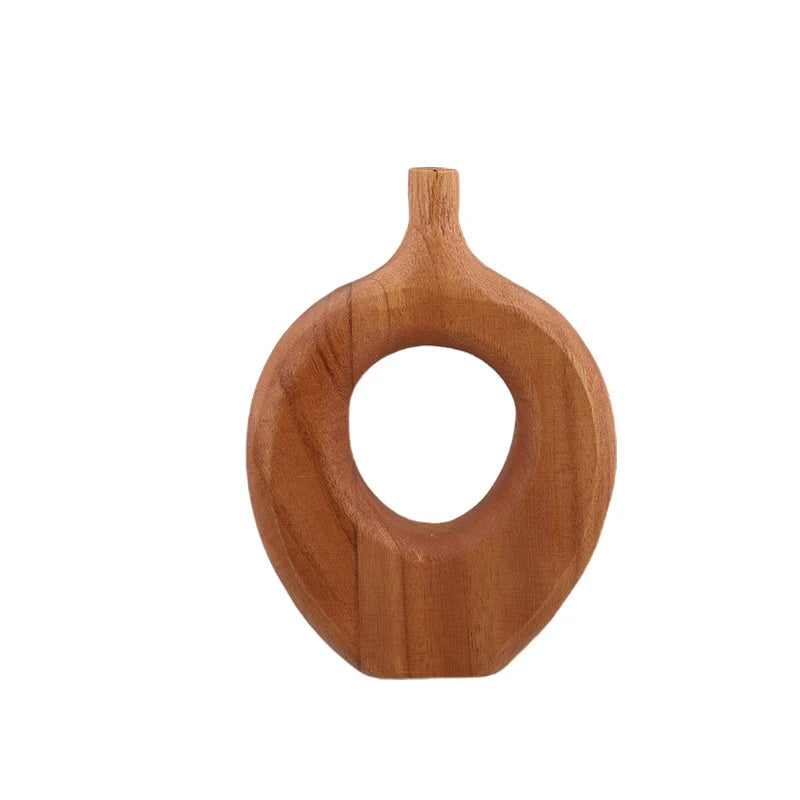 Handcrafted Nordic Style Wooden Flower Vase - Unique Decorative Bud Vases 8
