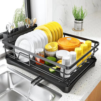 Heavy-Duty Stainless Steel Dish Rack with Efficient Drainboard & Cutlery Holder 0