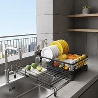 Heavy-Duty Stainless Steel Dish Rack with Efficient Drainboard & Cutlery Holder 3