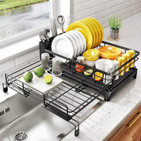 Heavy-Duty Stainless Steel Dish Rack with Efficient Drainboard & Cutlery Holder 5