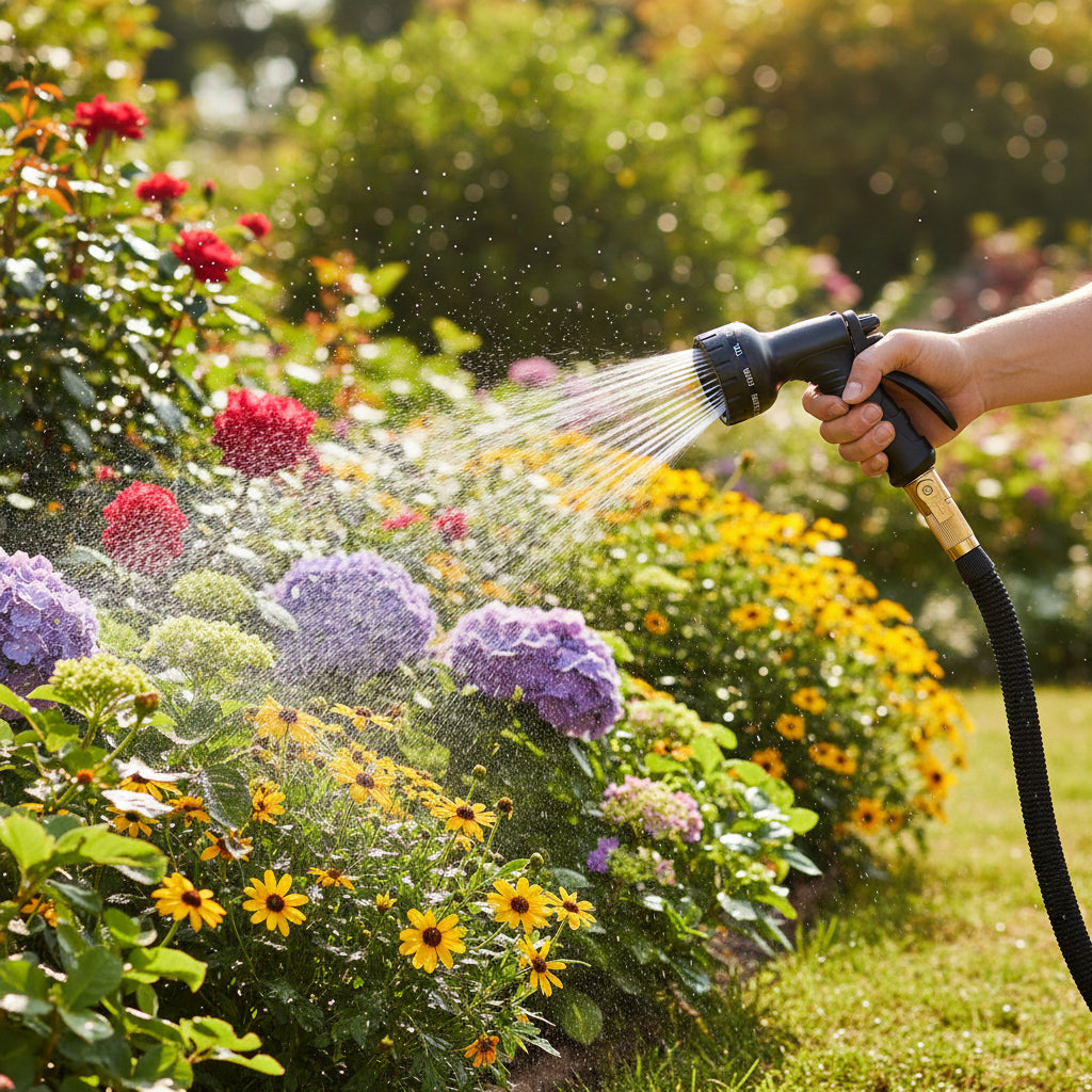 HydroMax - 30 m ausziehbarer Gartenschlauch mit 8 vielseitigen Sprühmuster