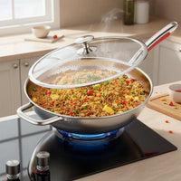 IRONWAVE – Premium Titanium Wok with Curved Base for Induction Cooking 1
