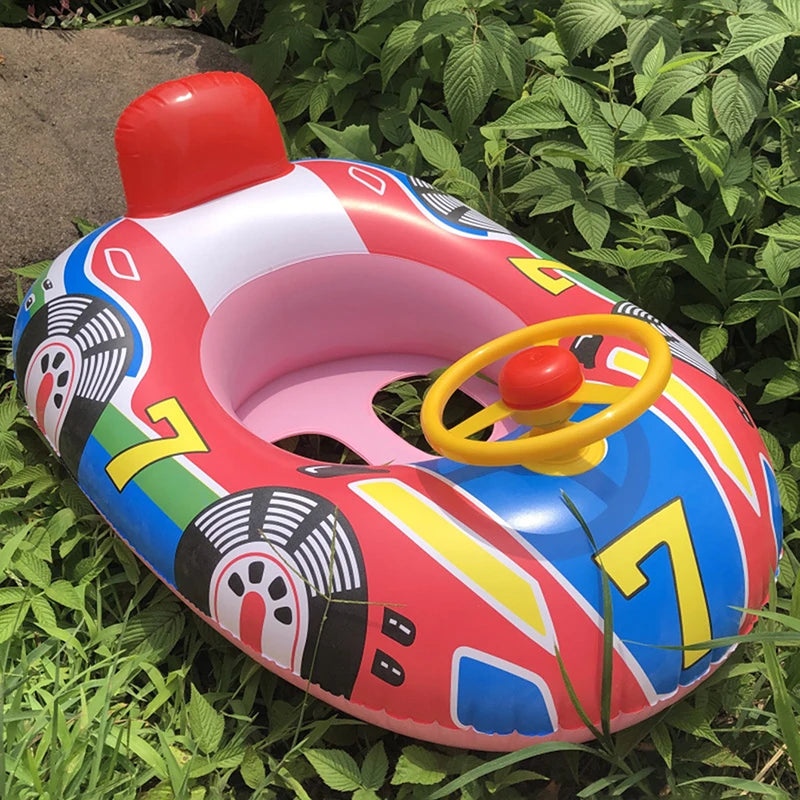 Inflatable Baby Steering Wheel Pool Float - Safe Fun Water Toy for Infants 1