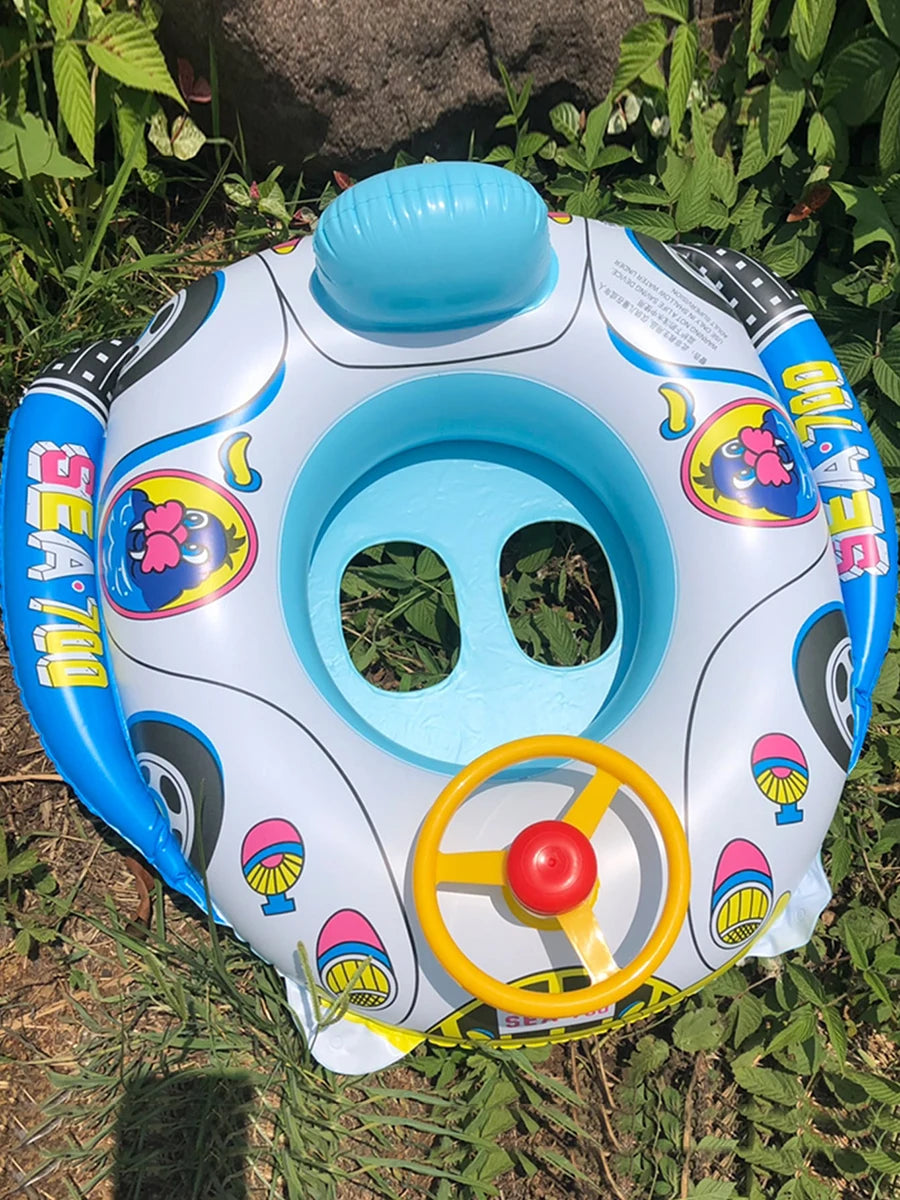 Inflatable Baby Steering Wheel Pool Float - Safe Fun Water Toy for Infants 8