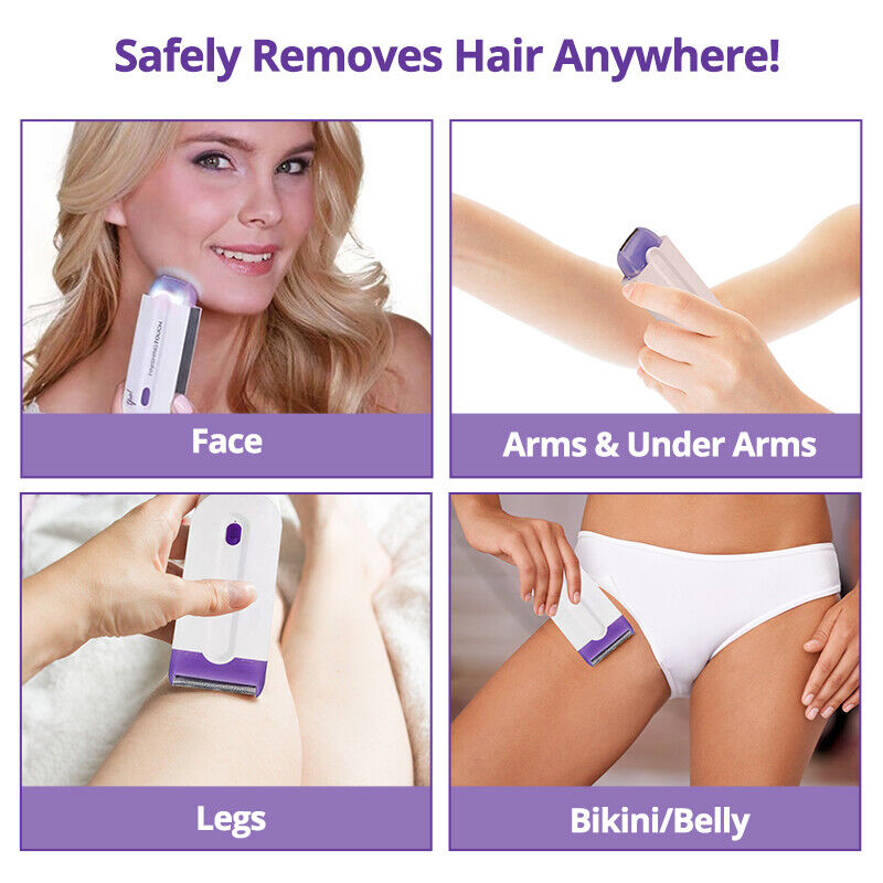 Instant Hair Eraser - Cordless Pain-Free Hair Removal Device with Rechargeable Battery and Interchangeable Heads 7