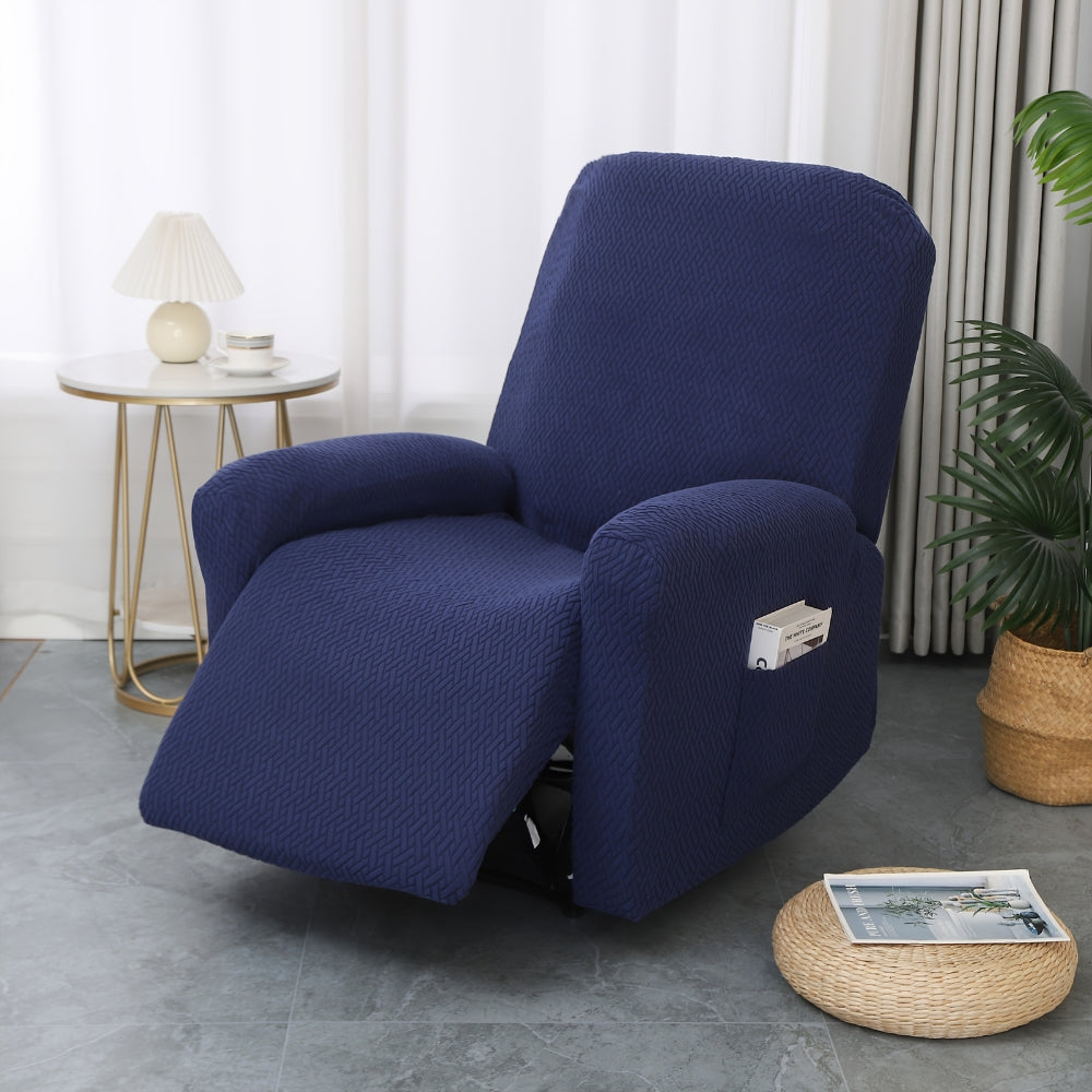Juno Fitted Recliner Chair Cover with Side Pocket for Comfort & Style 0