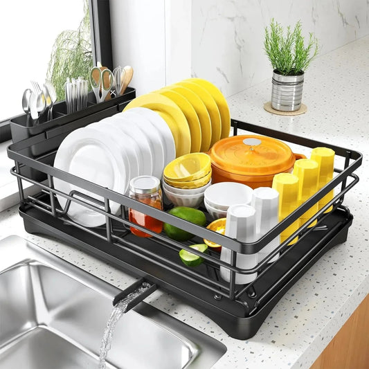 KITCHENDRY - Large Dish Drying Rack with Integrated Drip Tray for Efficient Drying 0