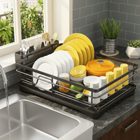 KITCHENDRY - Large Dish Drying Rack with Integrated Drip Tray for Efficient Drying 3