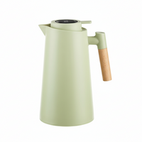 LATTEA THERMO – Double-walled Thermos Flask with Temperature Display and Wooden Handle 0