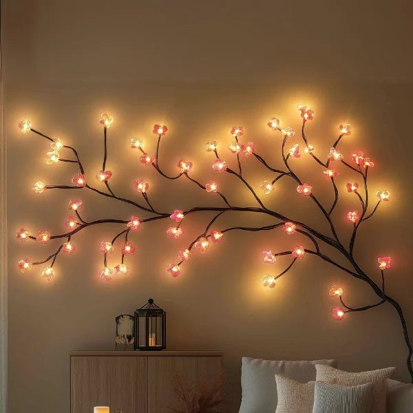 LED Lighted Decorative Branch Wall Art - Cherry Blossom Design for Cozy Ambiance 2