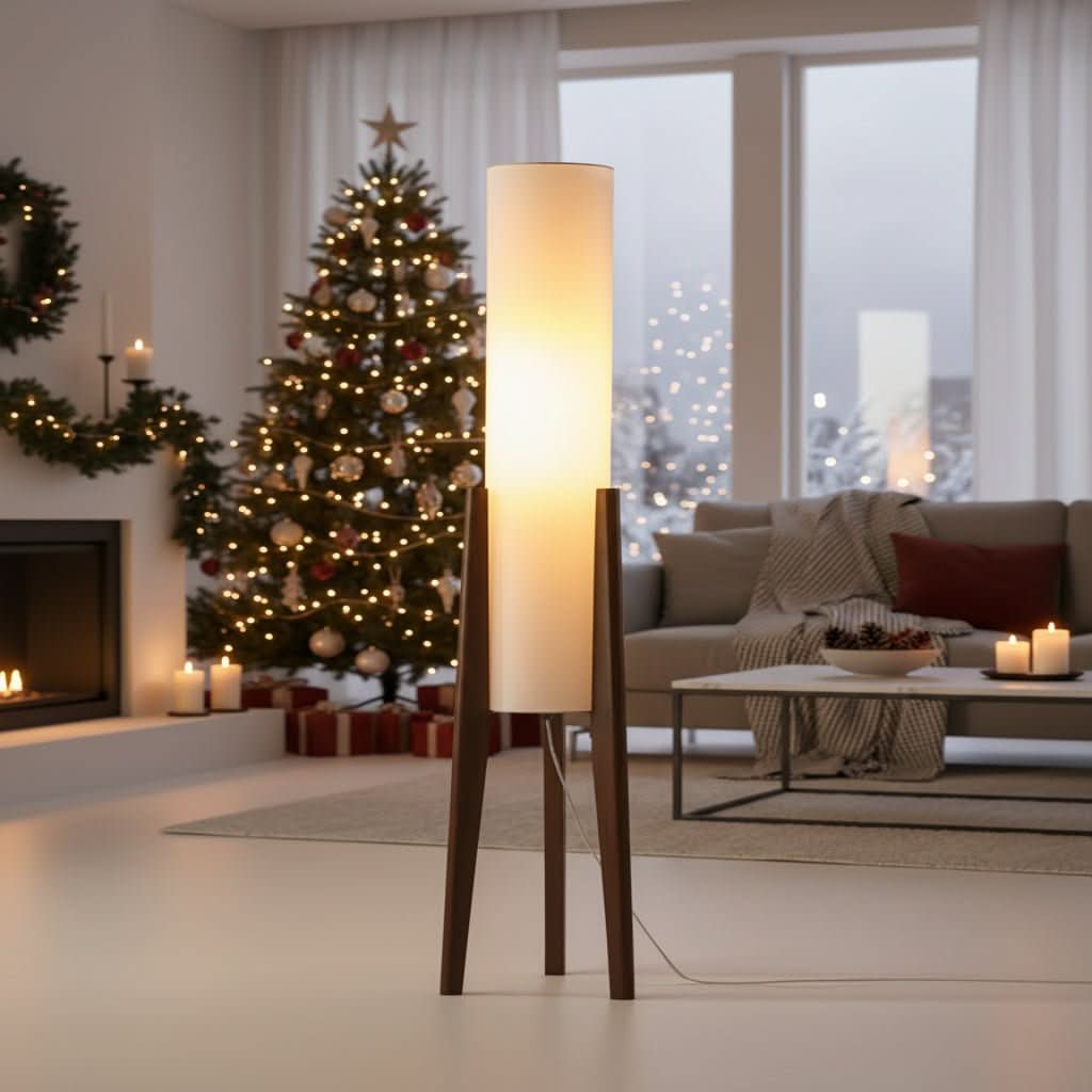 LIGNELIGHT - Scandinavian Walnut Floor Lamp with Dimmable LED Lighting 0