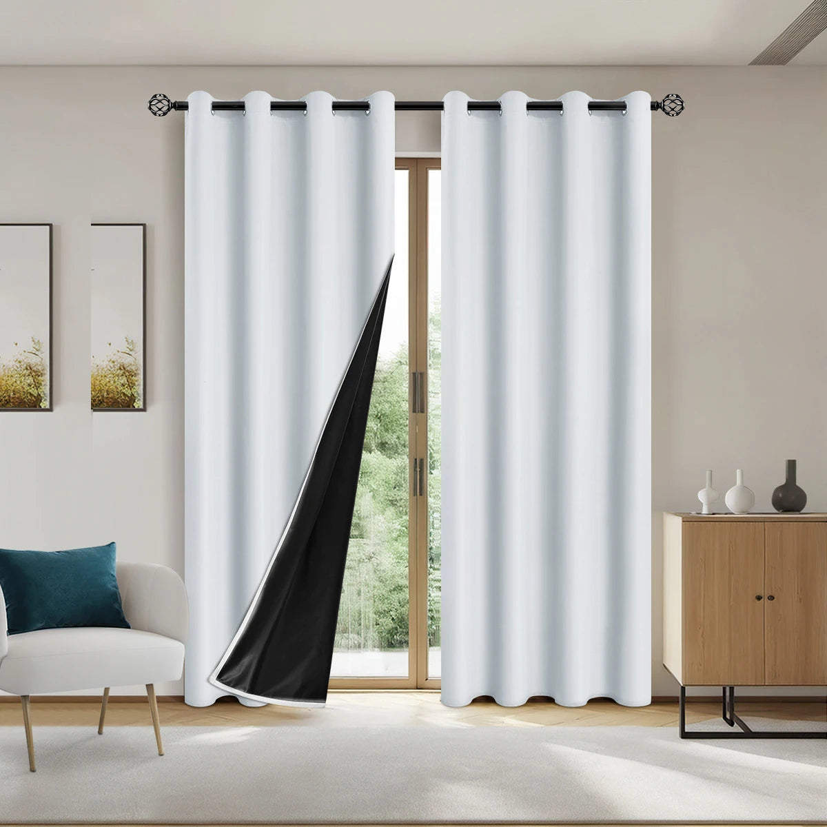 LUXEDRAPE - 100% Blackout Curtains with Coated Lining for Total Comfort 4