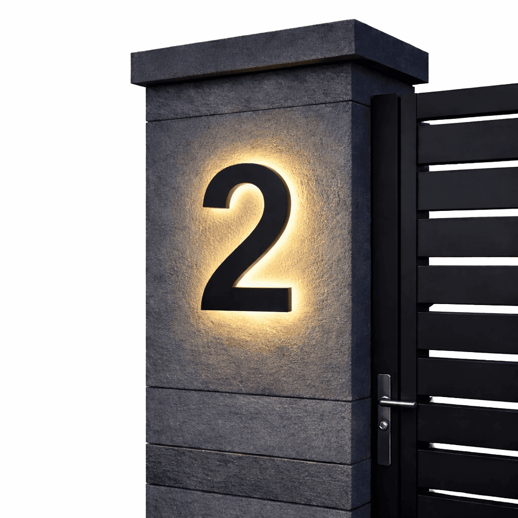 Lichtzeichen - Modern LED House Number Sign with Custom Size & Waterproof Design 10