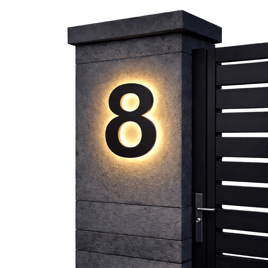 Lichtzeichen - Modern LED House Number Sign with Custom Size & Waterproof Design 12